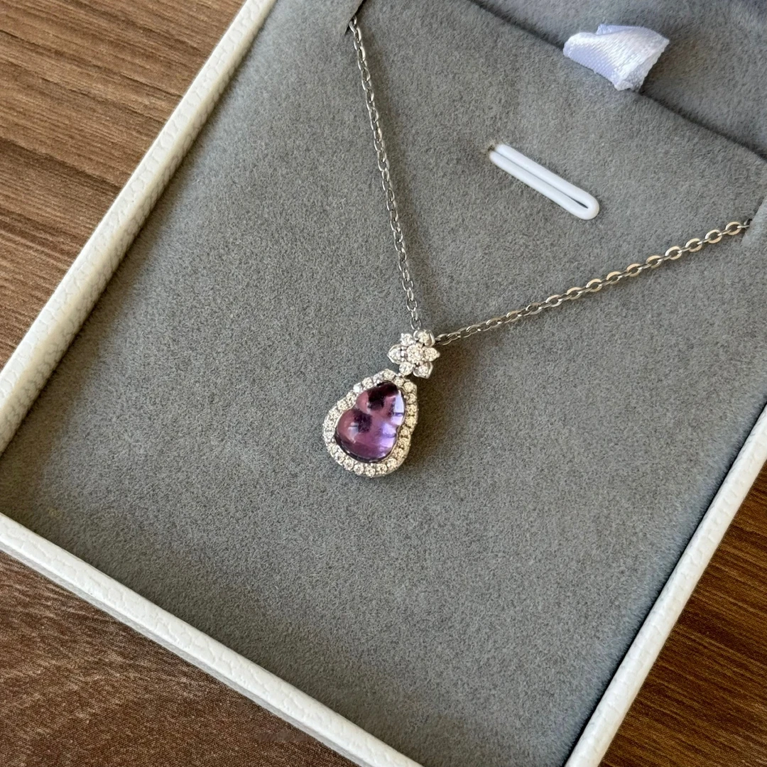 合金项链 新中式锆石葫芦吊坠项链女时尚锁骨链百搭轻奢气质饰品