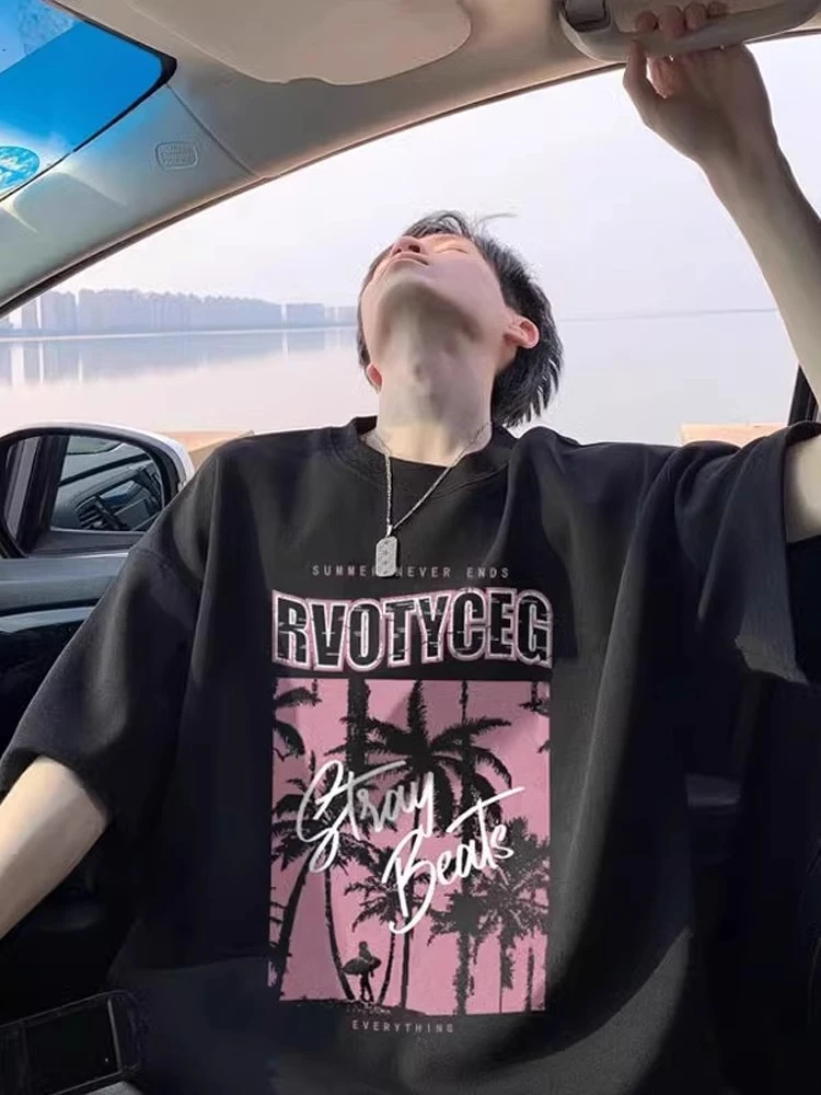 加肥加大码300斤重磅短袖t恤男潮牌潮流美式复古oversize宽松纯棉