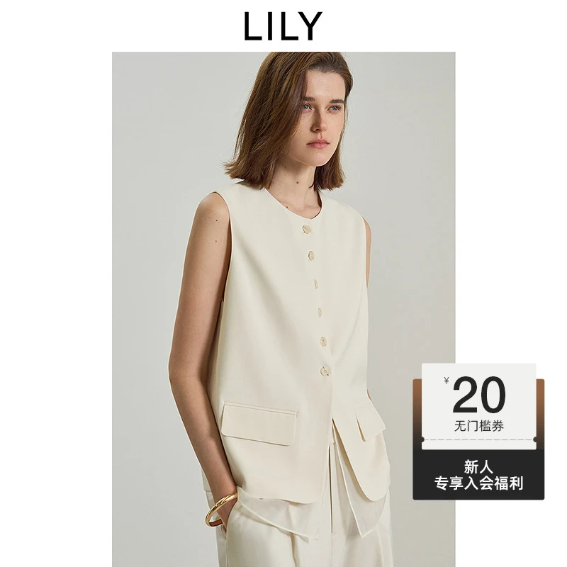 【一秒入夏】LILY2025夏新款老钱风百搭无袖背心马甲女125209C0902
