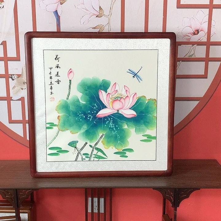 国画带框62✖️62手绘包邮