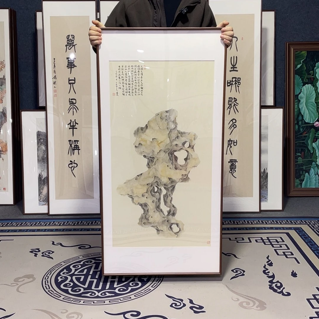 国画手绘画作品带框60/120