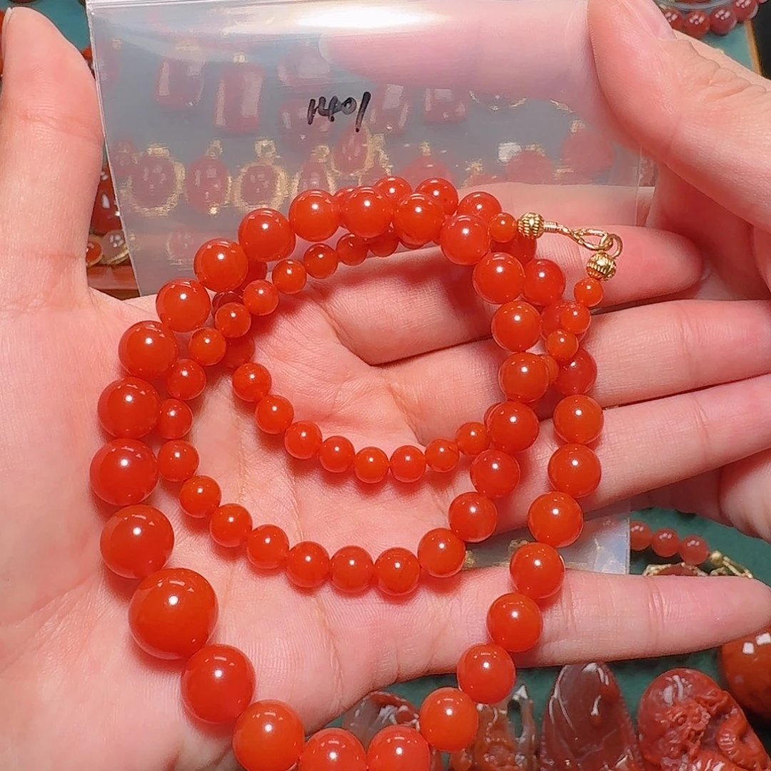 南红玛瑙银S925镶嵌塔链