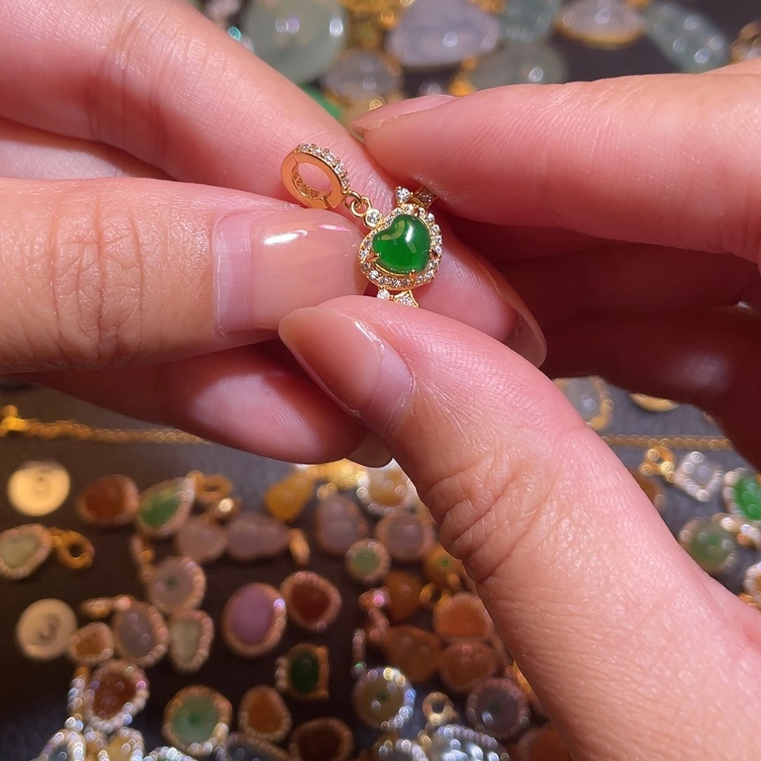 翡翠银S925镶嵌颈饰