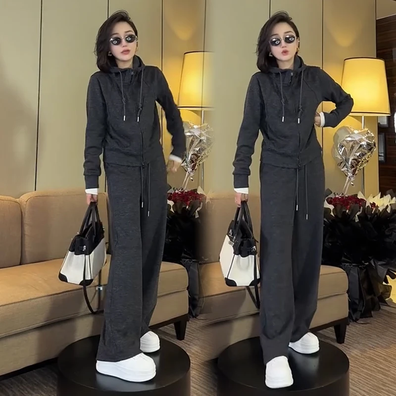 2025秋季新款时尚显瘦气质网红高档套装女高级百搭宽松大码两件套