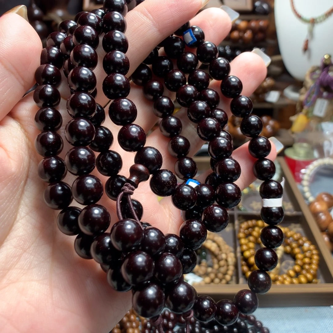 《***店手串/手链小叶紫檀毕业收藏级8mm108颗爆金星