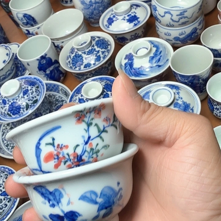 手绘小压手杯一对100米