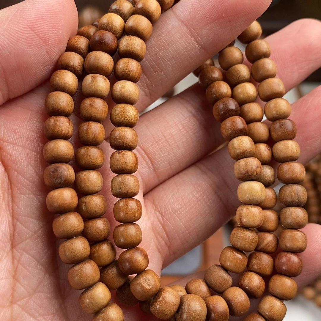 檀香木手串/手链老山檀香老料微瑕5*6*108颗