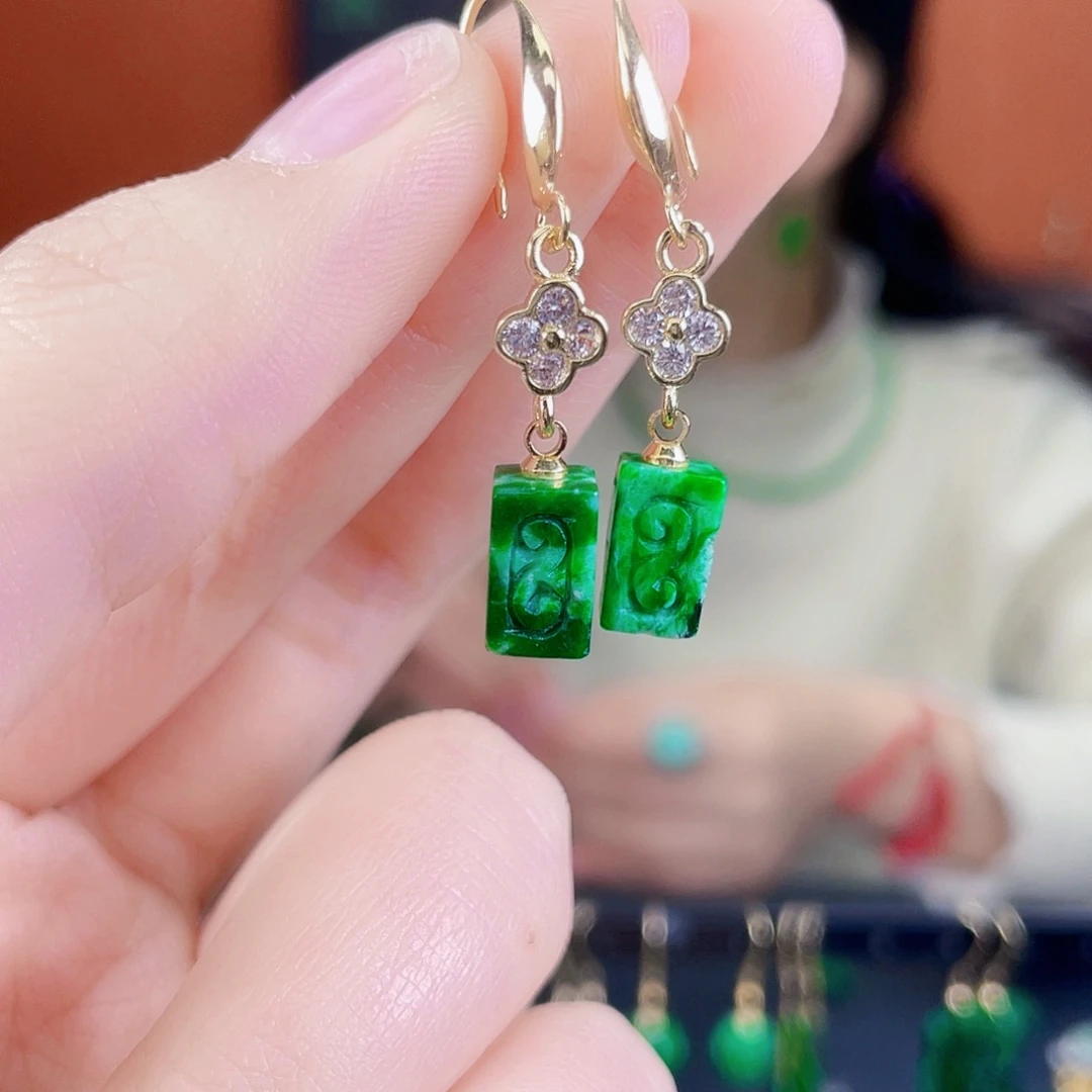 翡翠未镶嵌耳饰饰品