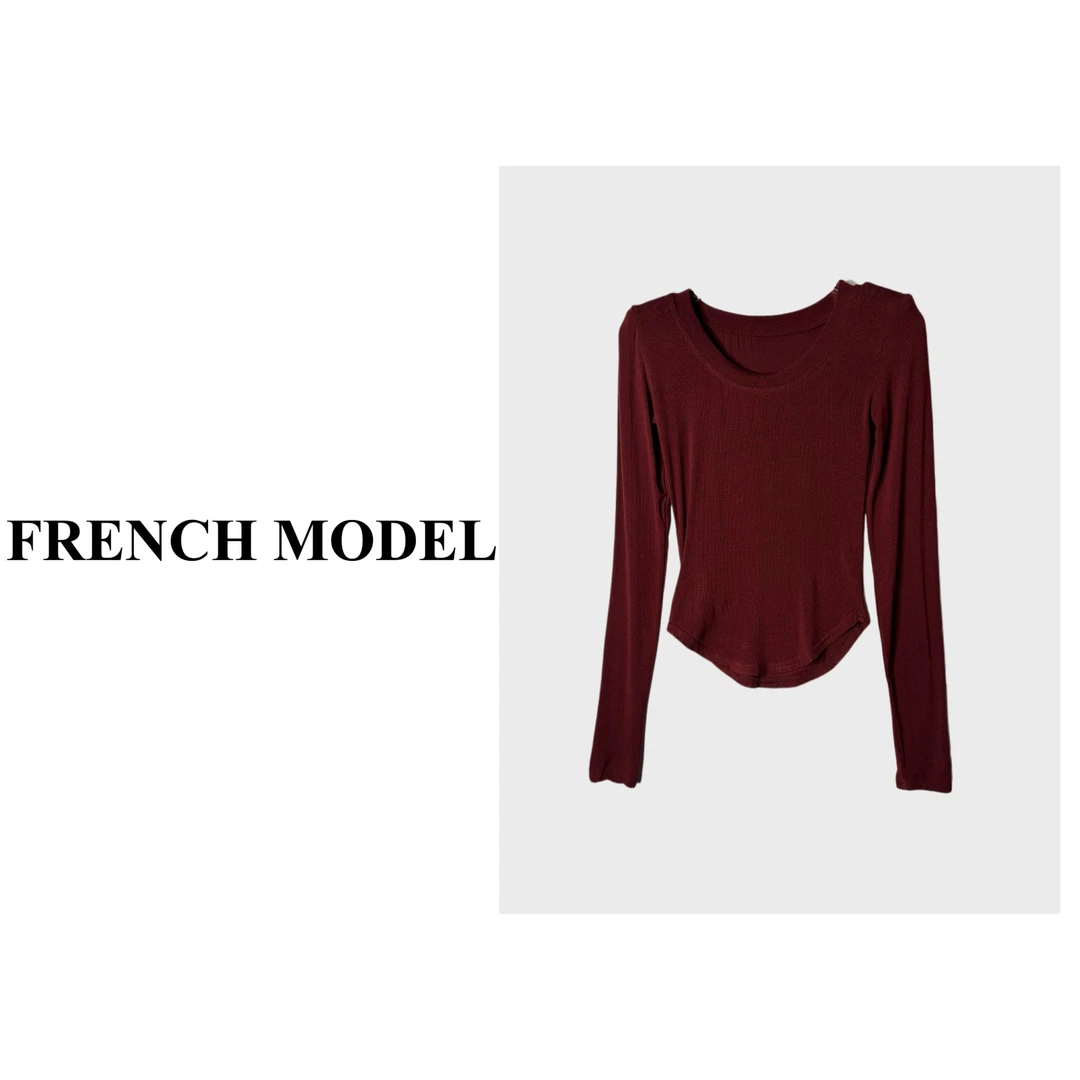 法模FRENCH MODEL .YY 2025春季时尚修身U领打底衫 90270020