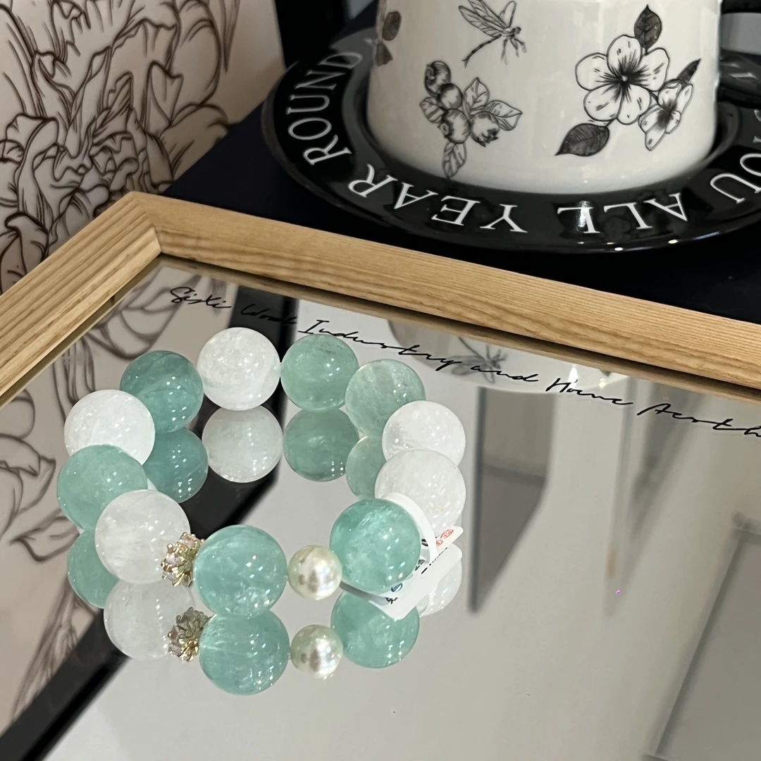 夏日薄荷 4012 绿萤石+白幽灵17 18+ 手串多样性发其一