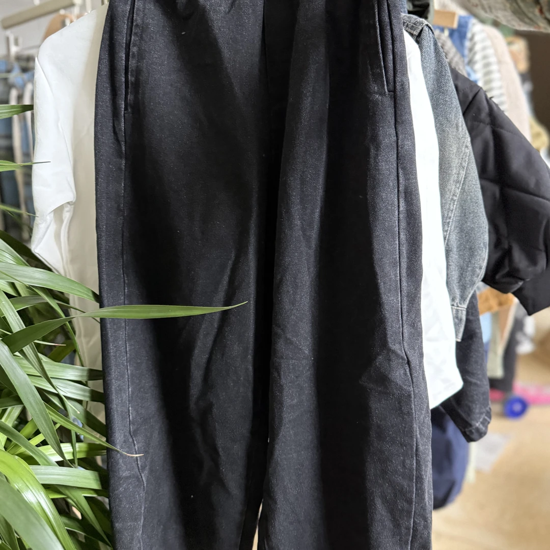 韩版大童黑色牛仔裤