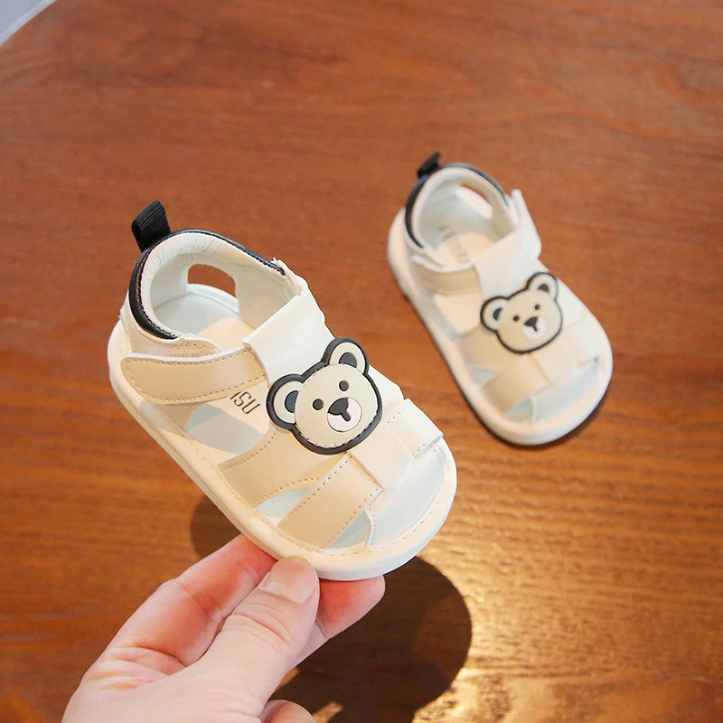 2025夏季一岁男宝宝叫叫鞋防滑6-12个月婴儿凉鞋包头婴幼儿鞋子女