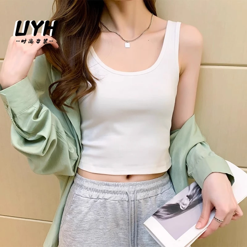 UYH棉质白色吊带背心女内搭2025年春夏新款外穿美背短款紧身打底