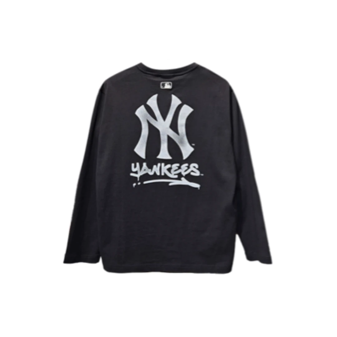 MLB 纽约洋基队 Yankees 时尚舒适柔软亲肤长袖T恤 男女同款 黑色