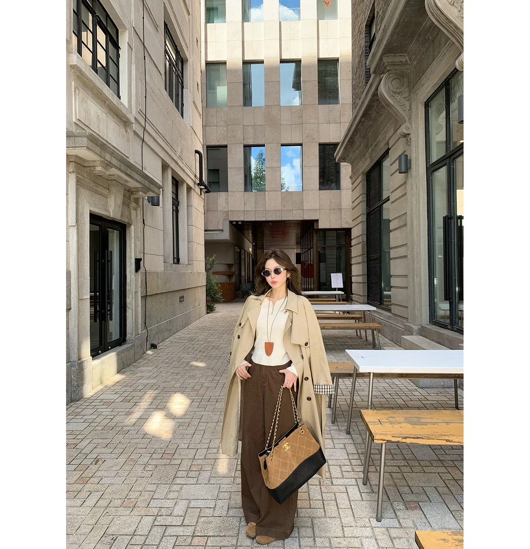 陳文文xenl【古拉德堡】秋季新款高级感气质百搭长款风衣外套女0021