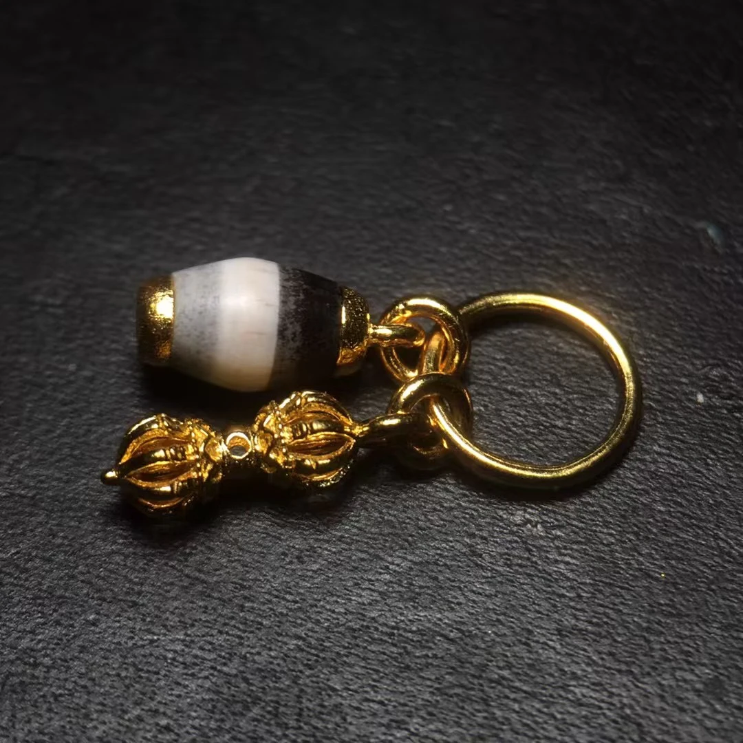 【如是】足金镶嵌缠丝玛瑙小滴溜侧挂尾挂珠宝文玩配件