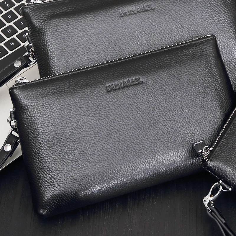 【VENNEGOOR】男士手包真皮手拿包牛皮商务休闲拉链手机包