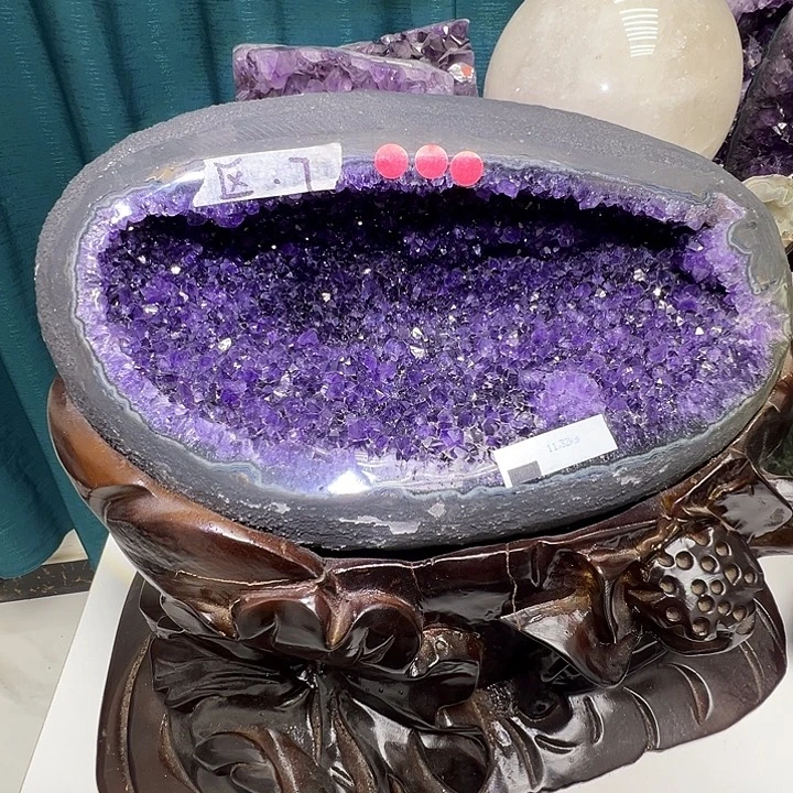 未镶嵌珠宝半成品水晶超大超漏帝紫指纹钱袋子