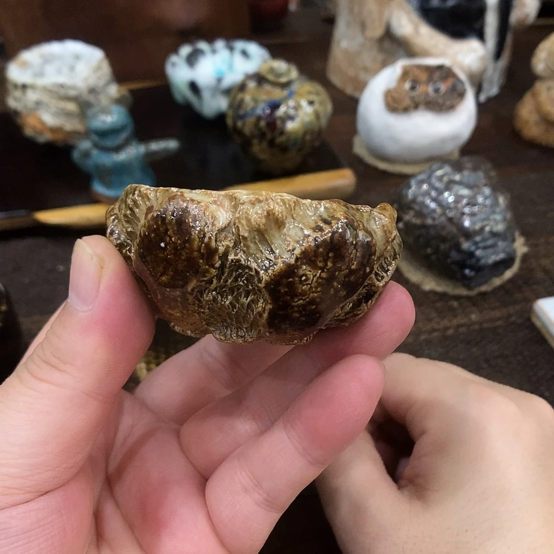 手工制作柴烧茶具