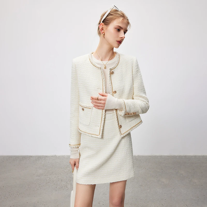 【岚岚专属】法曼萱小香风短外套女小个子2025春新款上衣FDWT294