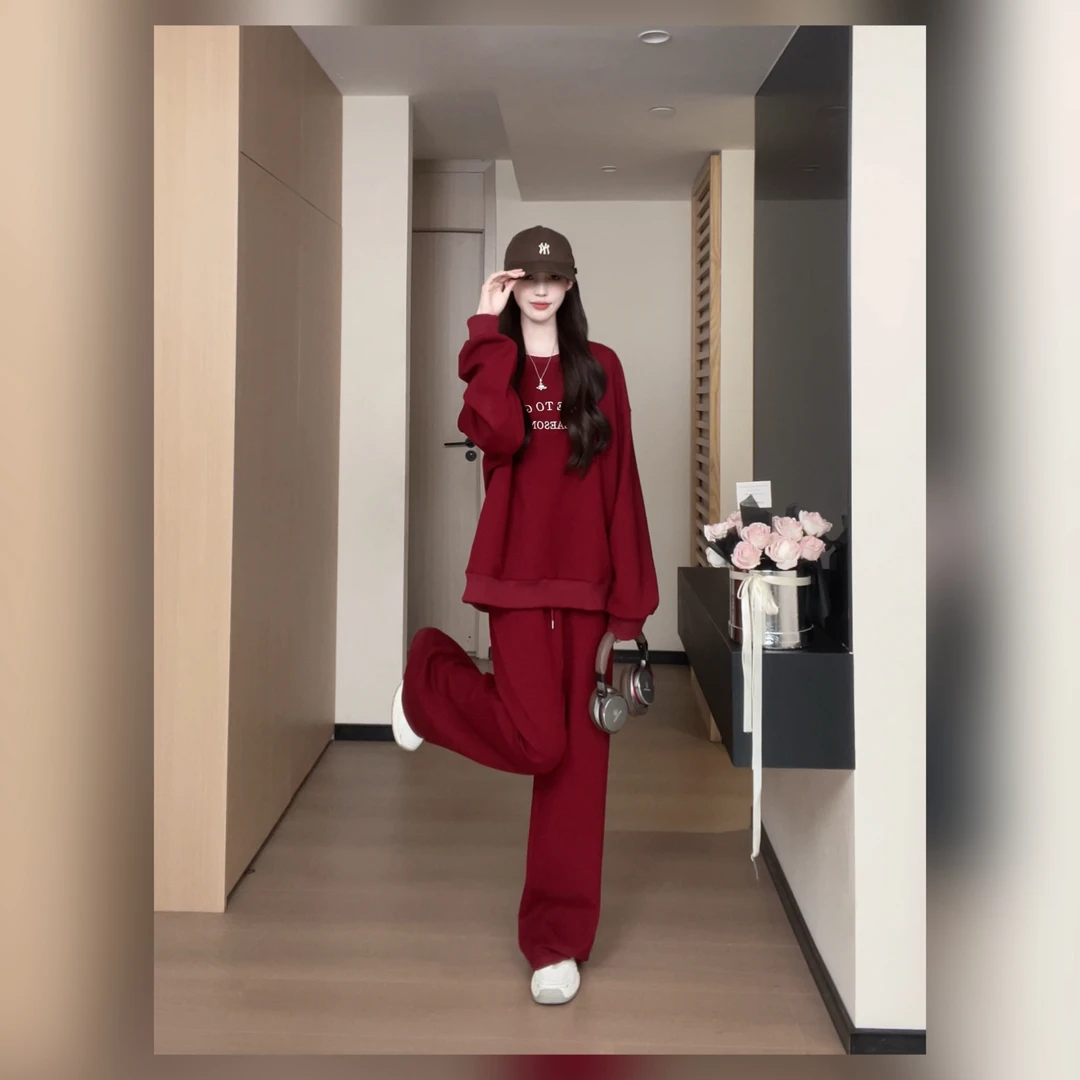 松本丧丧秋冬氛围感卫衣套装上下装长裤两件套百搭B253R0112