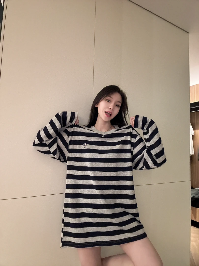 BETTER JOELAY-【条纹故事】时尚T恤短袖可爱潮流休闲KH3086