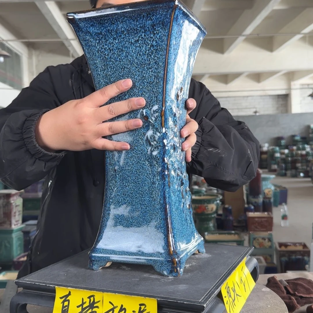 陶。一风堂石湾花盆 修胚痕迹