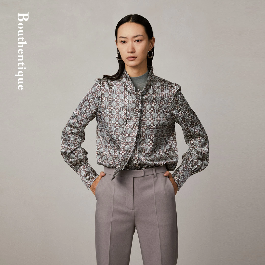 Bouthentique高级感法式优雅飘带式衬衫222411N2S34