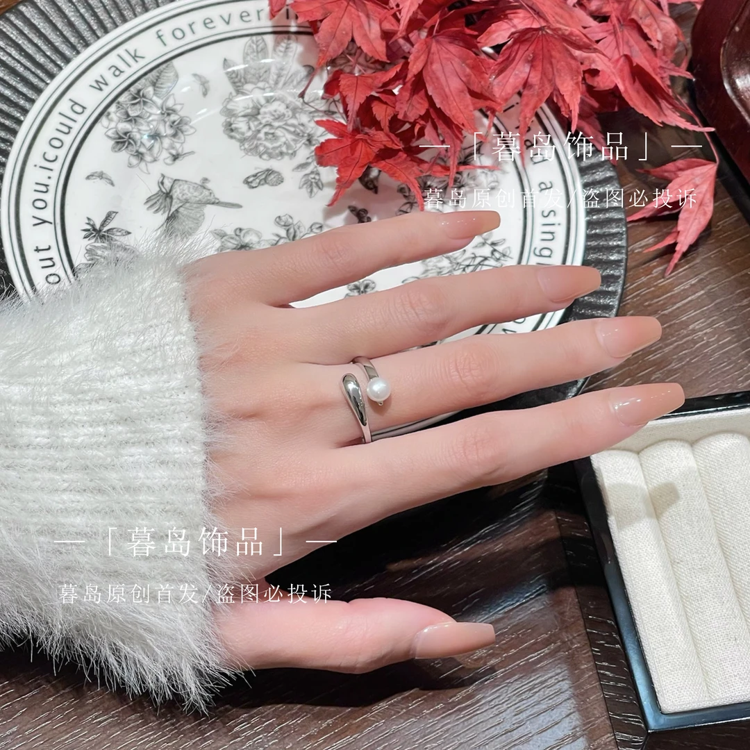 【暮岛饰品】珠珠简约银色戒指百搭气质A072