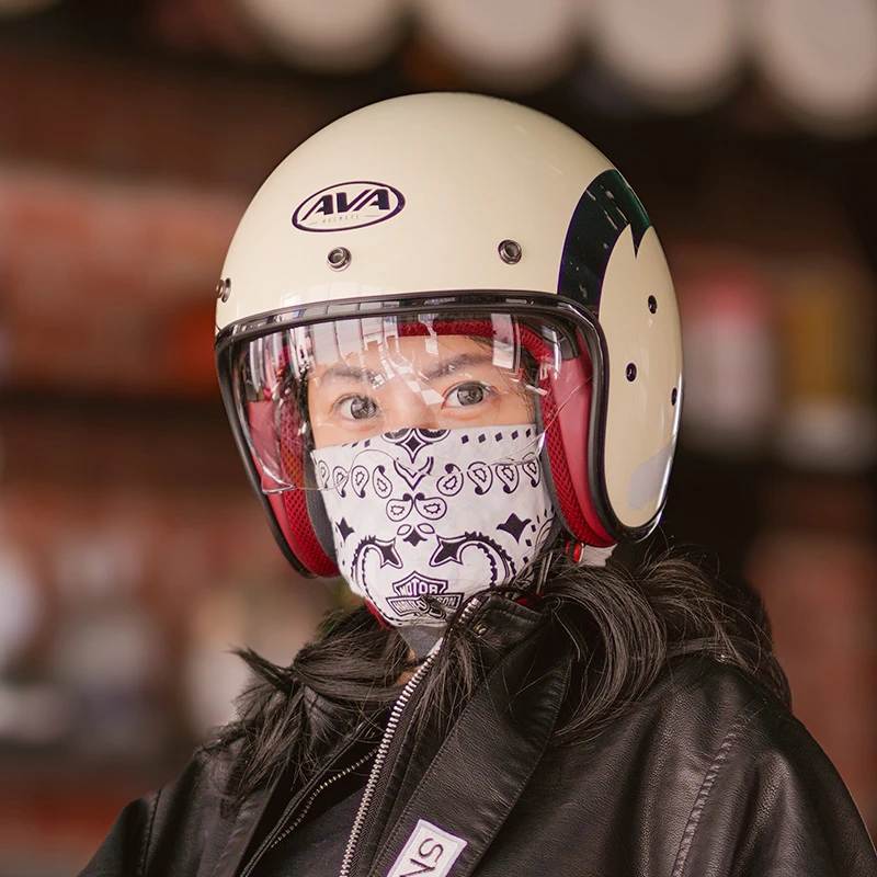 【AVA-Garage-小海盗】新品 经典复古盔 摩托车四分之三盔男女同款