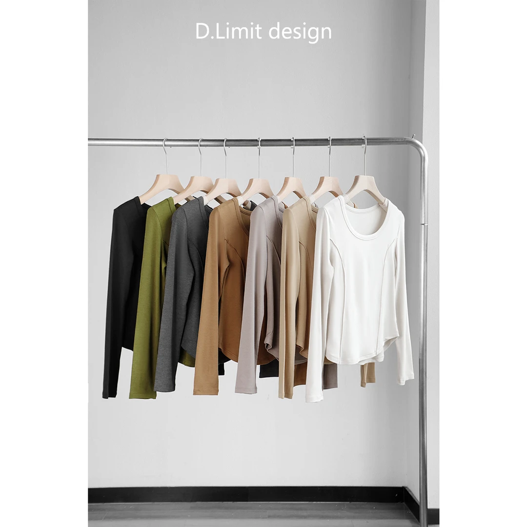【D.Limit design】简约百搭鱼骨长袖T恤DLZC626