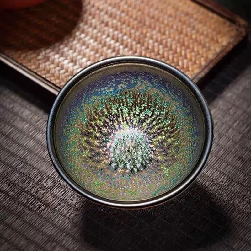 将军彩钻窑变福建建盏主人杯