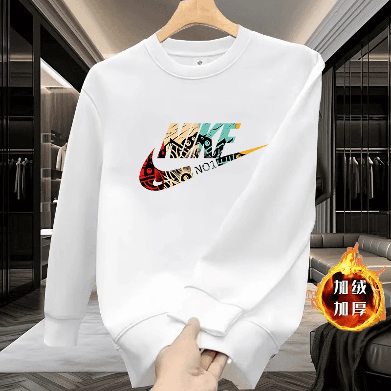 奥莱正品丨清仓大促丨纯棉卫衣圆领宽松长袖情侣休闲套头打底衫男