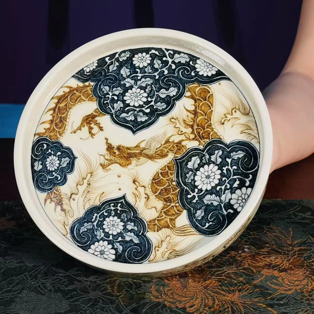 【立勤堂】青花釉里金穿花龙壶承 | 周大乐优选 | 景德镇茶具