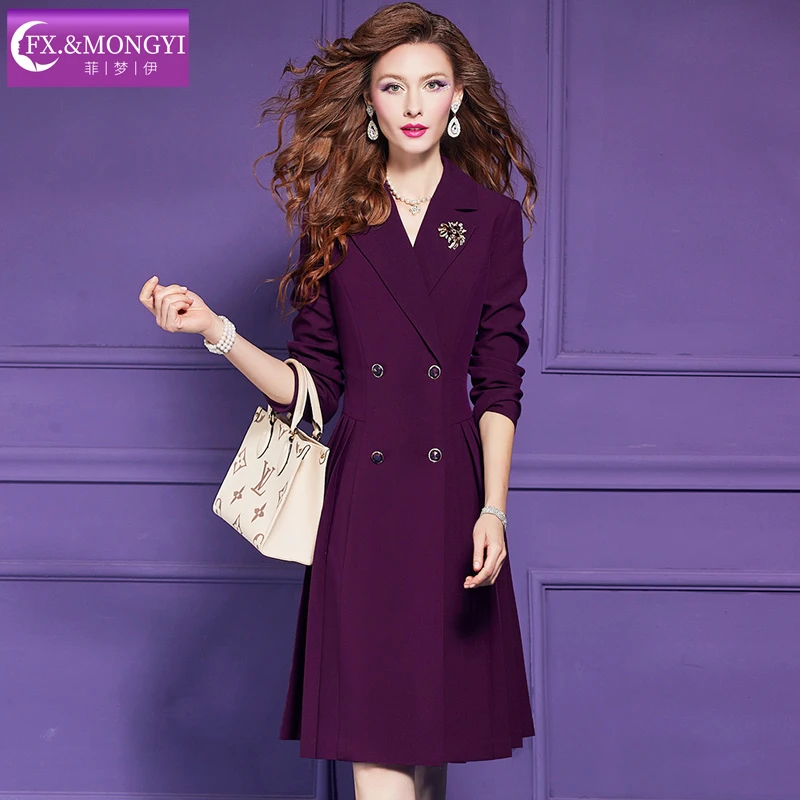 菲梦伊原创西装连衣裙女秋季新款法式简约时尚修身A字裙子66440