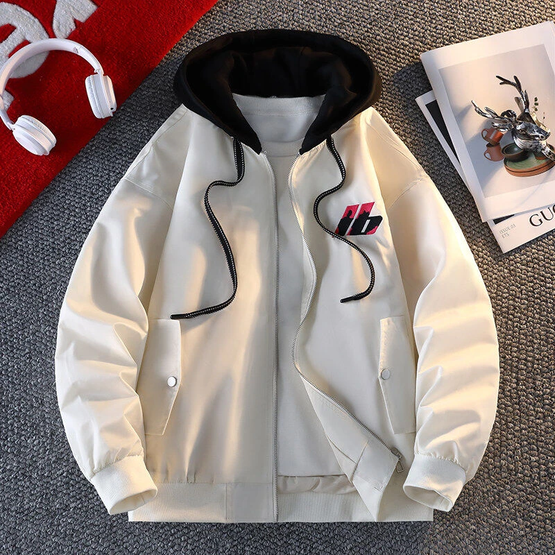 2025棒球服夹克春季新款戴帽外套男休闲cleanfit大童青少年上衣