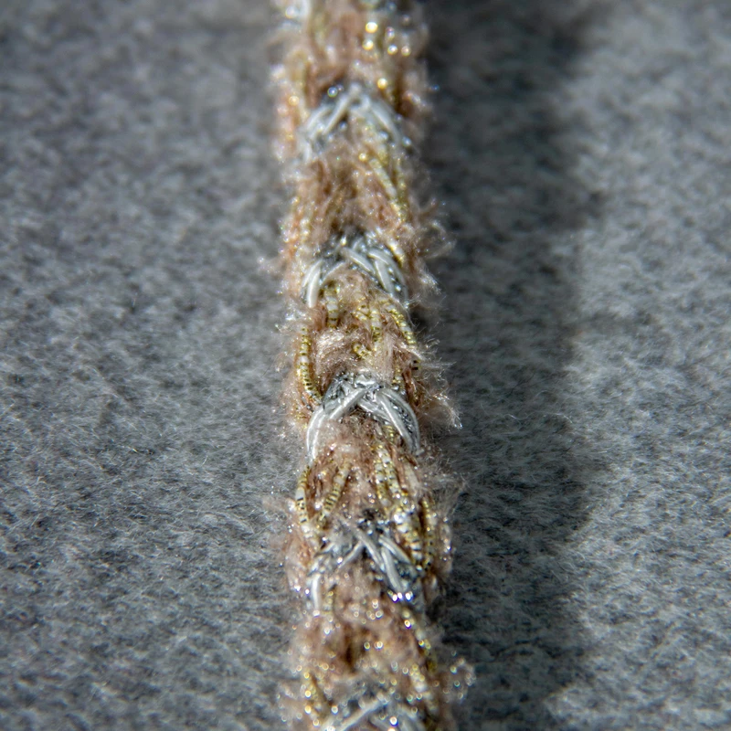 H361粉银色小香风镶边条辅料