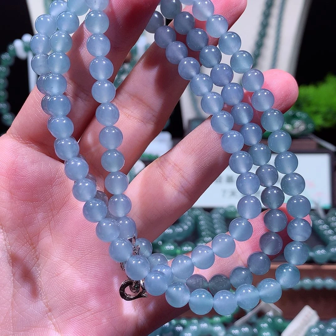 翡翠未镶嵌手链天然a货翡翠项链7