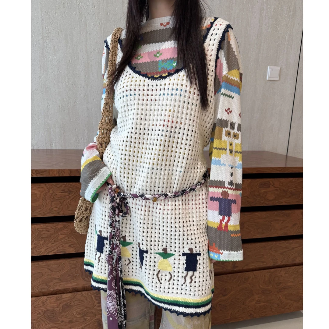 IINCBOUTIQUESHORT SENTENCE短句25春设计师款装饰小人背心连衣裙