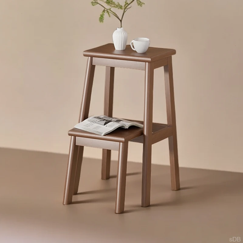 梯凳稳步两用厨房多功能二步梯子吧台凳高凳全实木登高客厅置物架