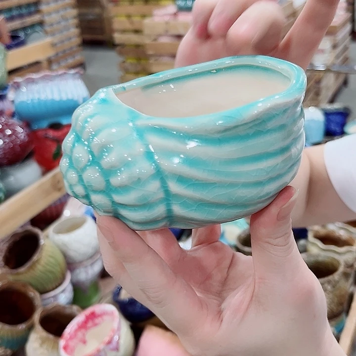 有孔.凑单10元陶瓷花盆发货！