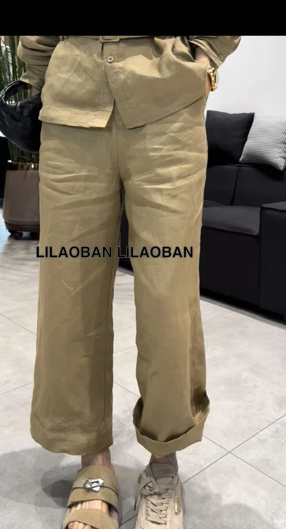 （李老板）春夏极简百搭直筒亚麻休闲裤（裤长92左右）亚麻起皱正常