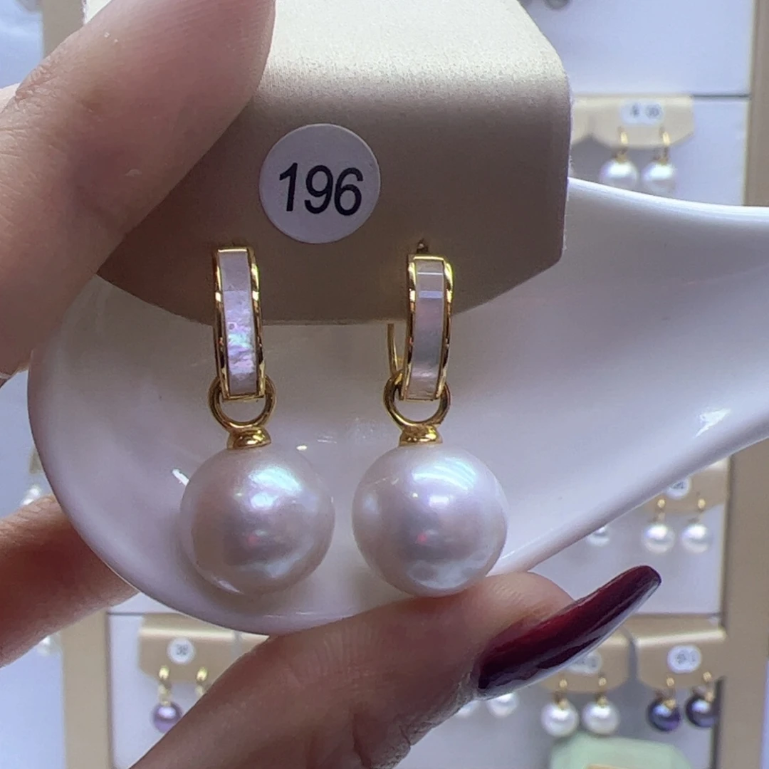 淡水珍珠耳饰银S925镶嵌