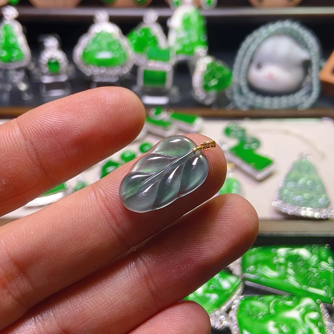 翡翠18K金镶嵌吊坠(不含链)746吊坠