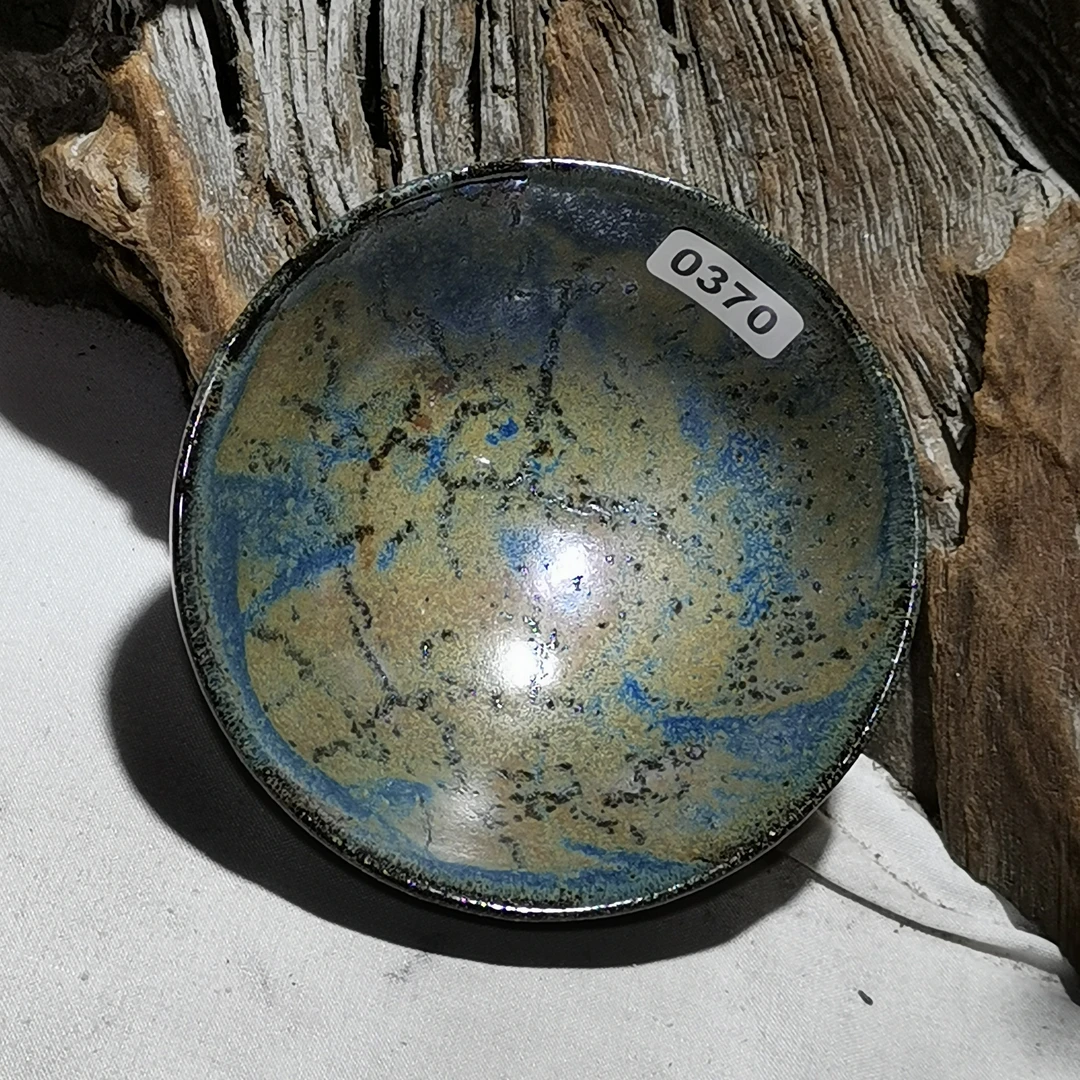 敦煌之韵窑变矿泥金蓝转化东方美学铁胎主人杯龙窑柴烧建盏茶器