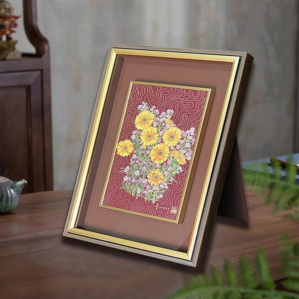 《天天向上》向日葵 金丝琅彩画（大版）