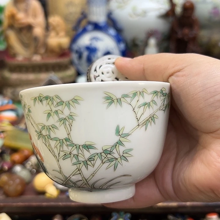 摆件半**过瓷杯！紫砂壶