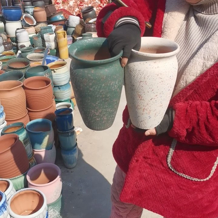 红陶口15高25两个盆