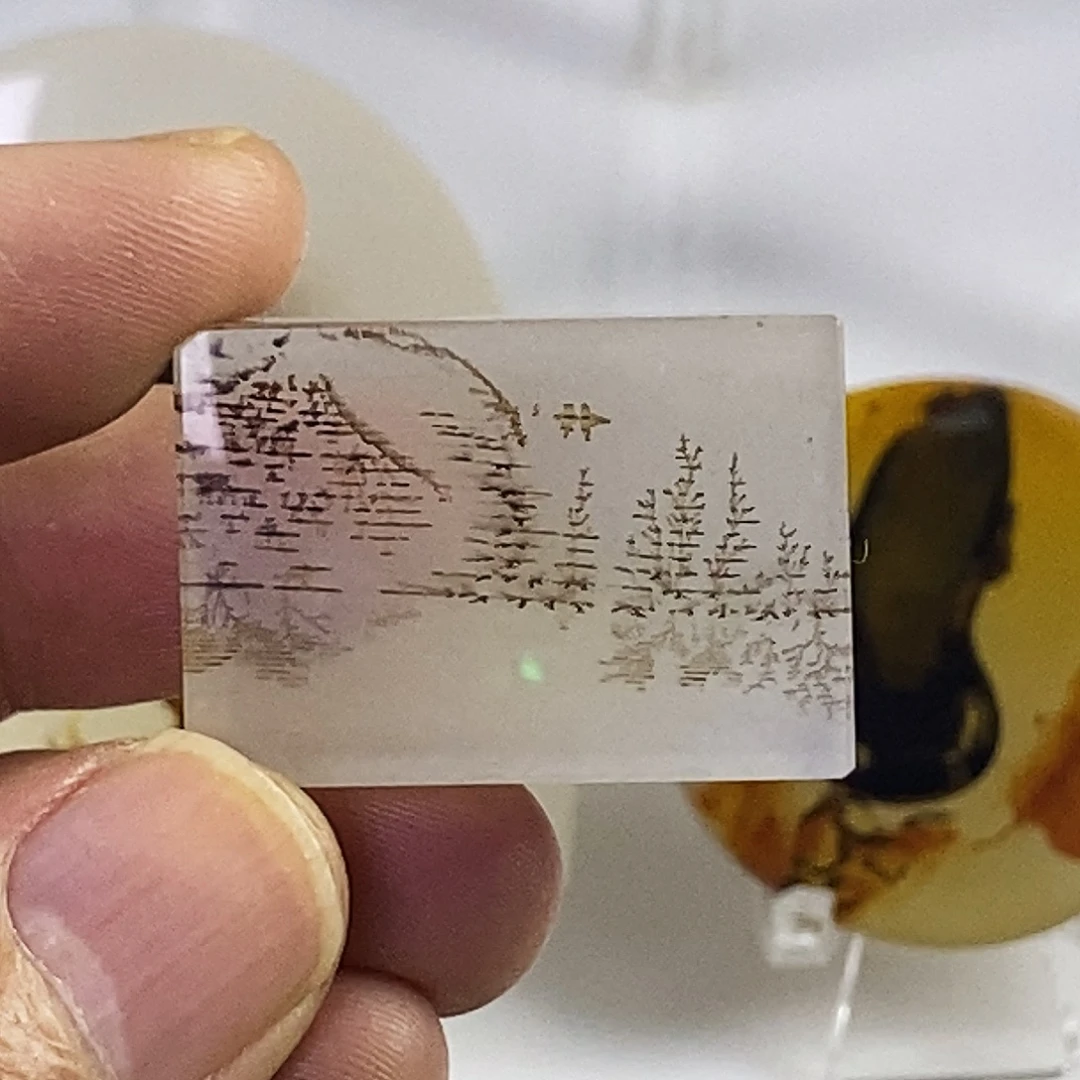 合成碳硅石非金属时尚图纹画面石饰品