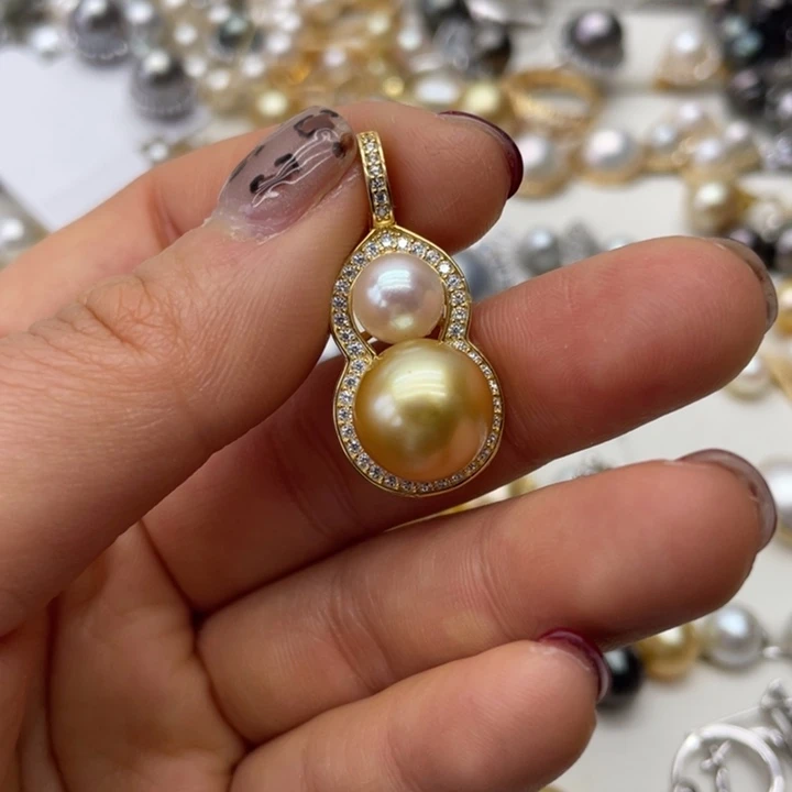 海水珍珠吊坠(不含链)银S925镶嵌